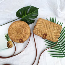 Load image into Gallery viewer, women's summer bags in square and round rattan