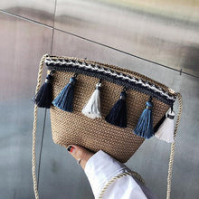 Load image into Gallery viewer, women's summer bags in square and round rattan