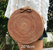 Load image into Gallery viewer, women's summer bags in square and round rattan