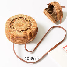 Load image into Gallery viewer, women's summer bags in square and round rattan